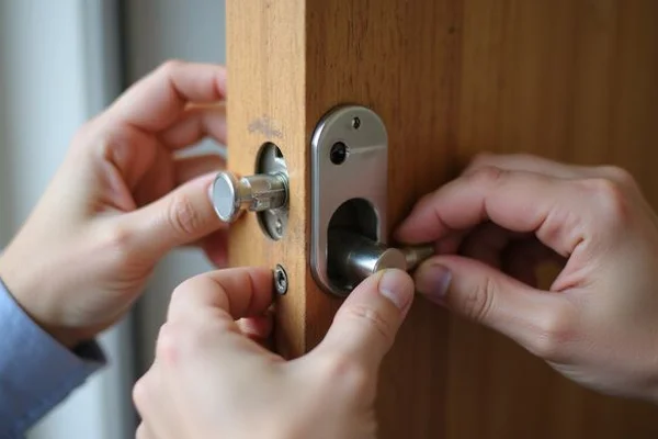 Close-up of high-security anti-snap cylinder lock