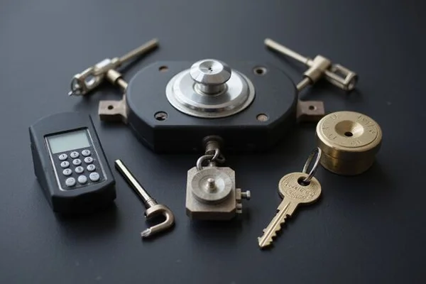 Various safe lock mechanisms including digital key and dial